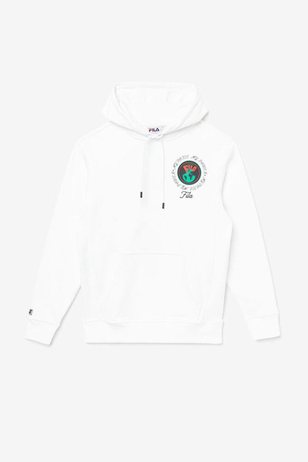 Fila Hunt French Terry Pullover Men's Hoodies - White,NZ 816-71549